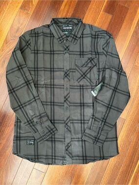 NWT Fox Racing Voyd 2.0 Grey and Black Plaid Flannel XL